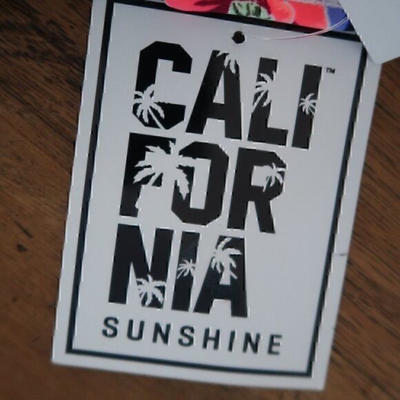 CALIFORNIA SUNSHINE TROPICAL FLORAL BRALETTE BIKINI SWM TOP SIZE MEDIUM NWT - Picture 4 of 8